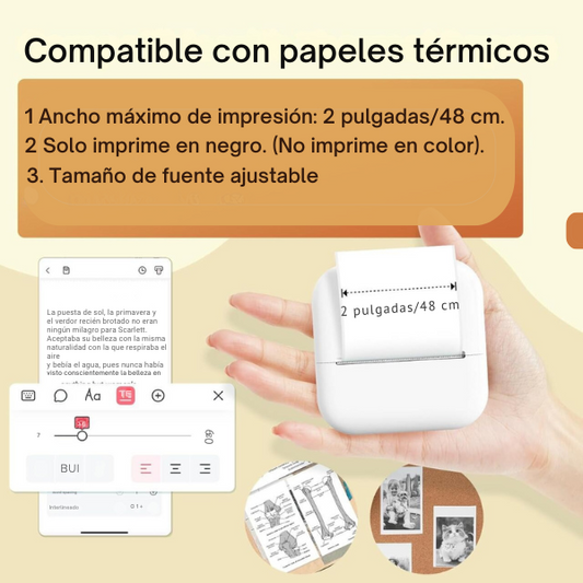 M2 Mini Impresora Térmica Portátil Bluetooth & WiFi – Imprime Donde Quieras